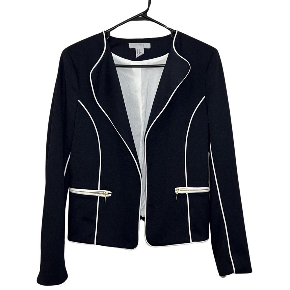 NWT H&M CONTRAST STITCH BLAZER JACKET - Picture 2 of 8
